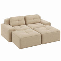 SOFA modular aus Cord Beige, montagefrei - Beige, Kunststoff (177/69/204cm) - Meubliv