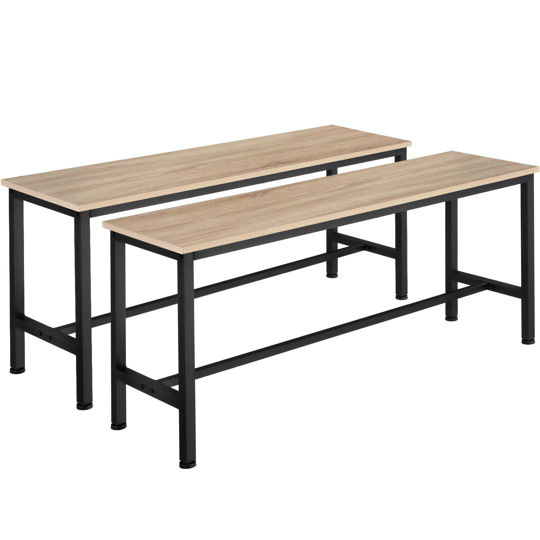 SITZBANK 2er Set Fairfield,108 x 32,5 x 50 cm,Industrial Holz hell, Eiche Sonoma - Naturfarben, Holzwerkstoff (32.5/50/108cm) - tectake