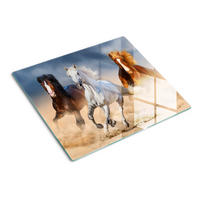 GLASPLATTE 60x52 cm Pferde in der Wüste - Sahara, Glas (60/52cm) - TULUP