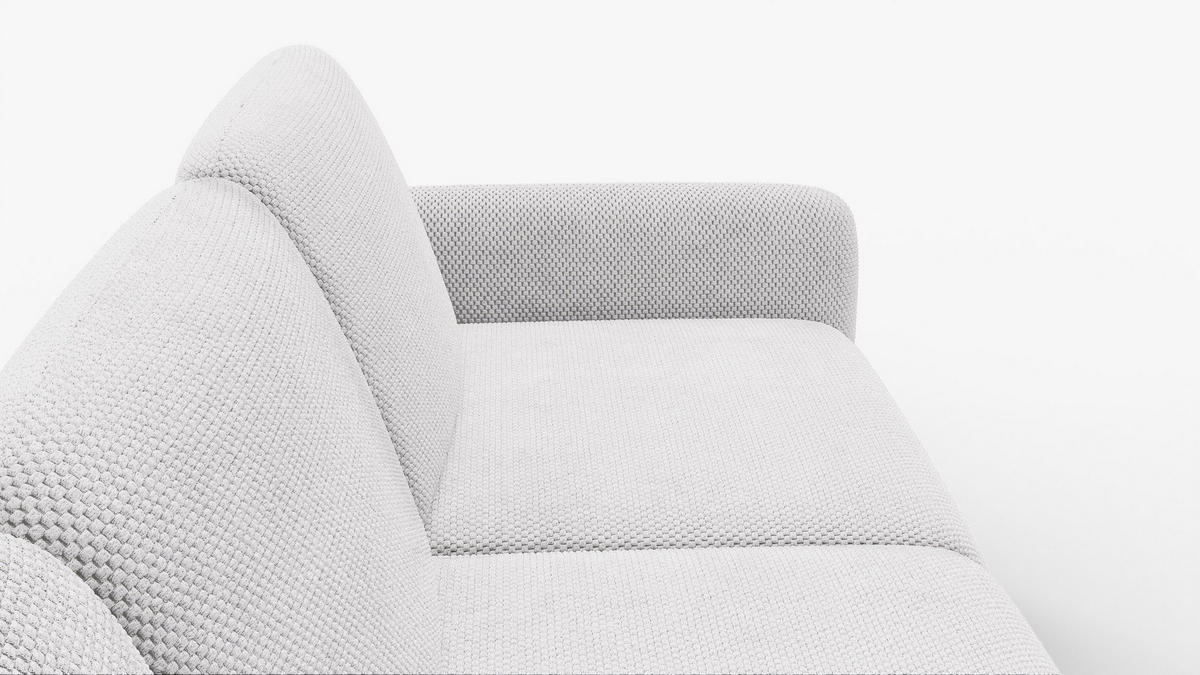 ECKSOFA FEBE 5-Sitzer links, creme - Creme/Schwarz, Holz/Textil (271/190cm) - Courtois Laville