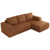 ECKSOFA TRENTINO L Orange Stukture - Rechts - Schwarz/Orange, Textil (164/266cm) - MKS