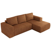 ECKSOFA TRENTINO L Orange Stukture - Rechts - Schwarz/Orange, Textil (164/266cm) - MKS