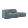 ECKSOFA Rechts Bouclé Stoff Blau - Blaugrau/Schwarz, Holzwerkstoff/Kunststoff (240/90cm) - Makamii