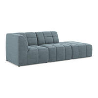 ECKSOFA Rechts Bouclé Stoff Blau - Blaugrau/Schwarz, Holzwerkstoff/Kunststoff (240/90cm) - Makamii