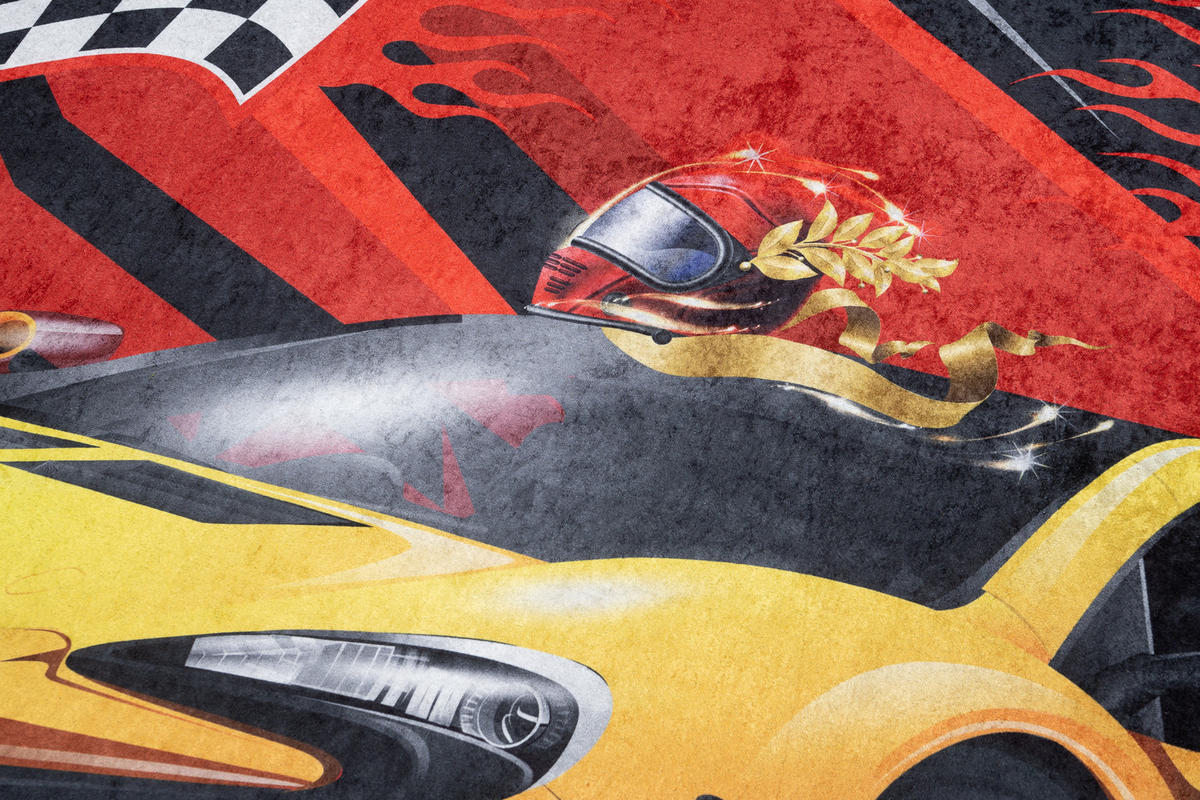 TEPPICH EMMA Rot Grau Gelb 120/170 cm - Gelb/Rot, Kunststoff (120/170cm) - Tapiso