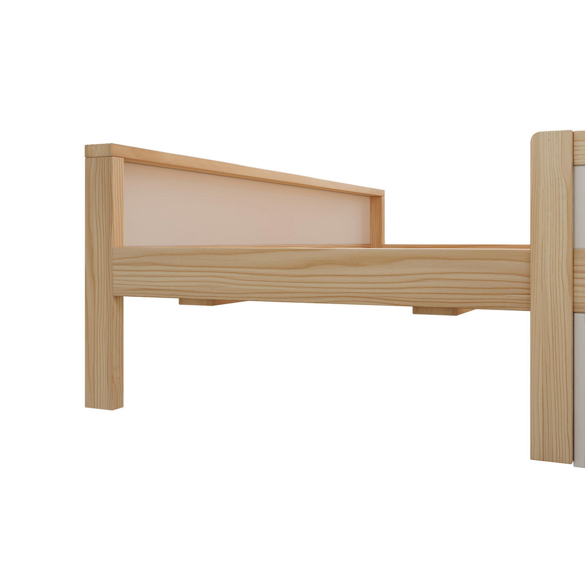KINDERBETT 90/200 cm weiß/eiche aus Holz mit LED-Katzenkopfteil und Stauraum - Eichefarben, Holzwerkstoff (90/200cm) - OKWISH