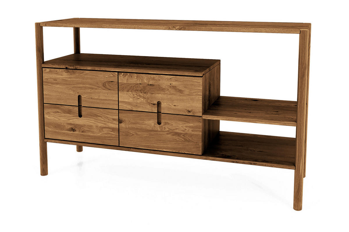 REGAL INA Wildeiche - Alteiche, Holz (142/86/46cm) - byoak