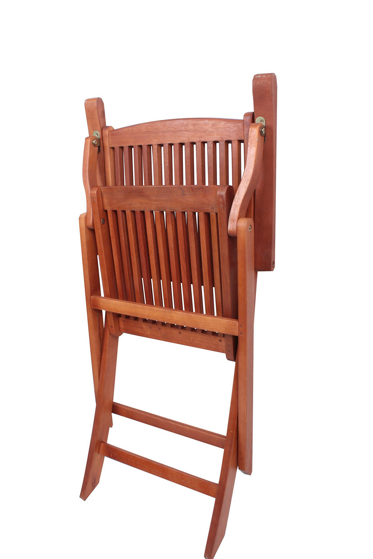 GARTENSTUHL 2er Set Nimes Mit Armlehne Klappstuhl - Hellbraun, Holz (52.5/90/59.5cm) - DELUKE