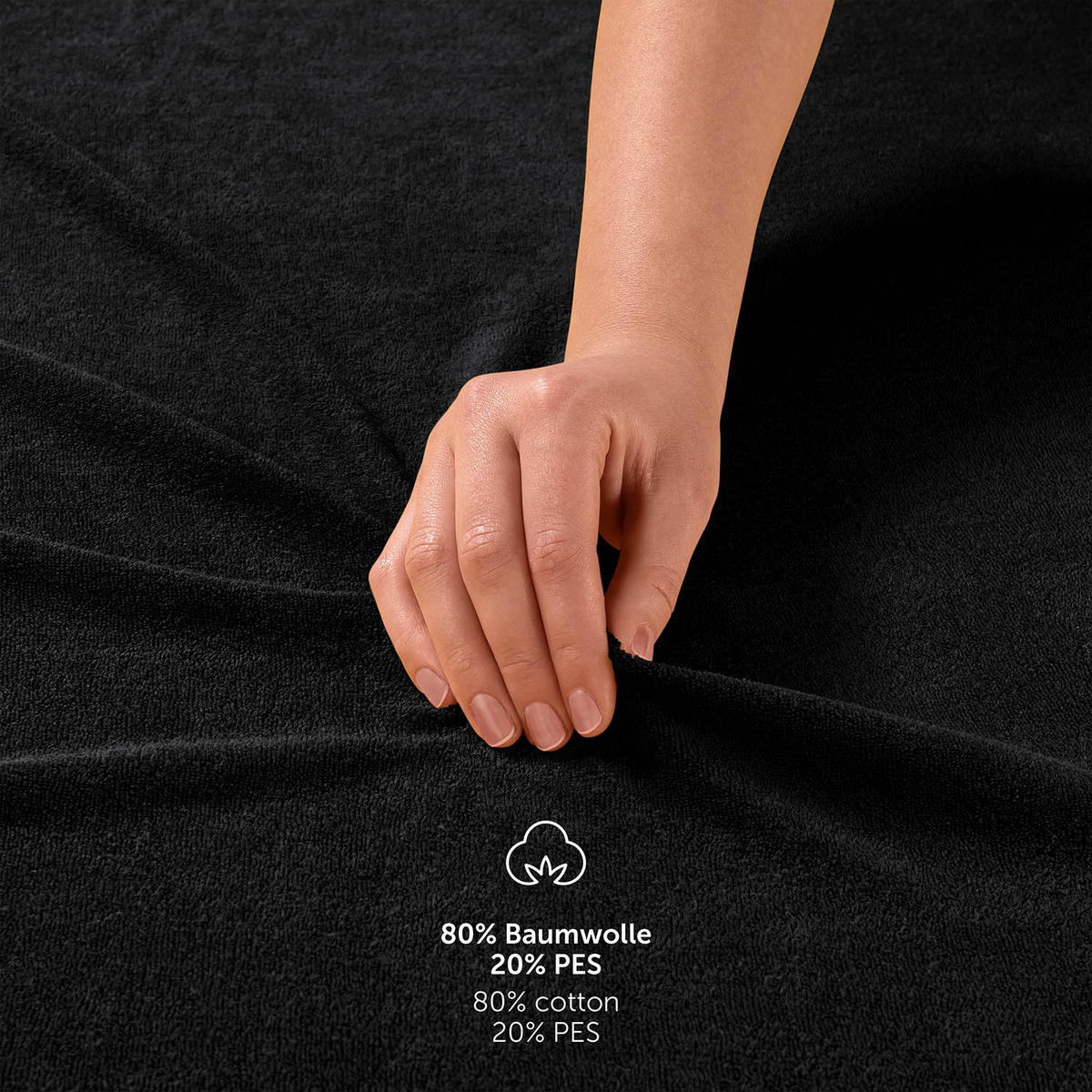 FROTÉ napínacie prestieradlo s certifikátom Oeko-TEX, 90x190x30cm, Schwarz - čierna, textil (90/190cm) - Blumtal