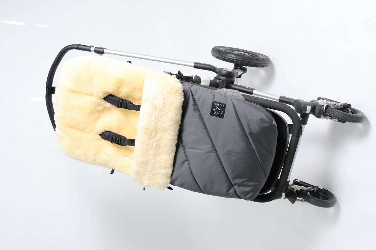 LAMMFELL-FUSSSACK Paat 2.0, anthracite - Dunkelgrau, Fell (45/85cm) - Kaiserbaby