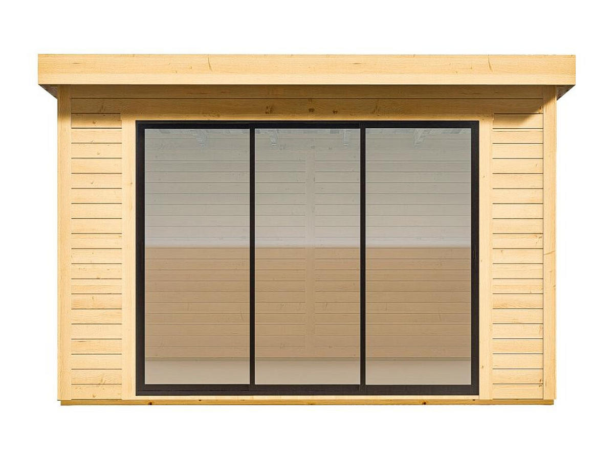GARTEN-HOLZHAUS - 15,3 m² - Stärke 28 mm - CANOPIA - Naturfarben, Glas (360/232/354cm) - Vente-Unique