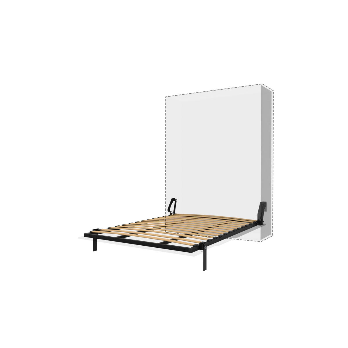 SCHRANKBETT Morphy Einbaubares 140x200 Vertikal - Weiß, Holz/Metall (140/200cm) - WallBedKing