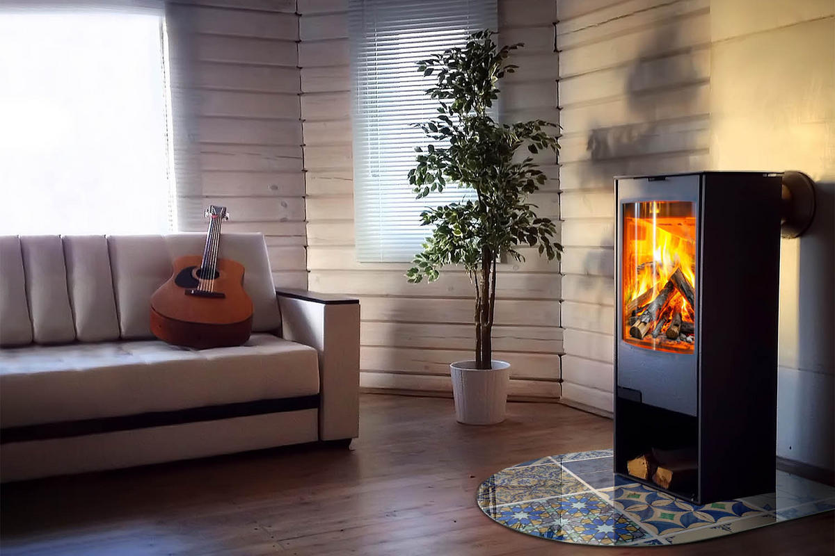 GLASPLATTE für Kamin 100x100 cm Blau - Blau, Glas (100/100/0.4cm) - ArtPrintCave