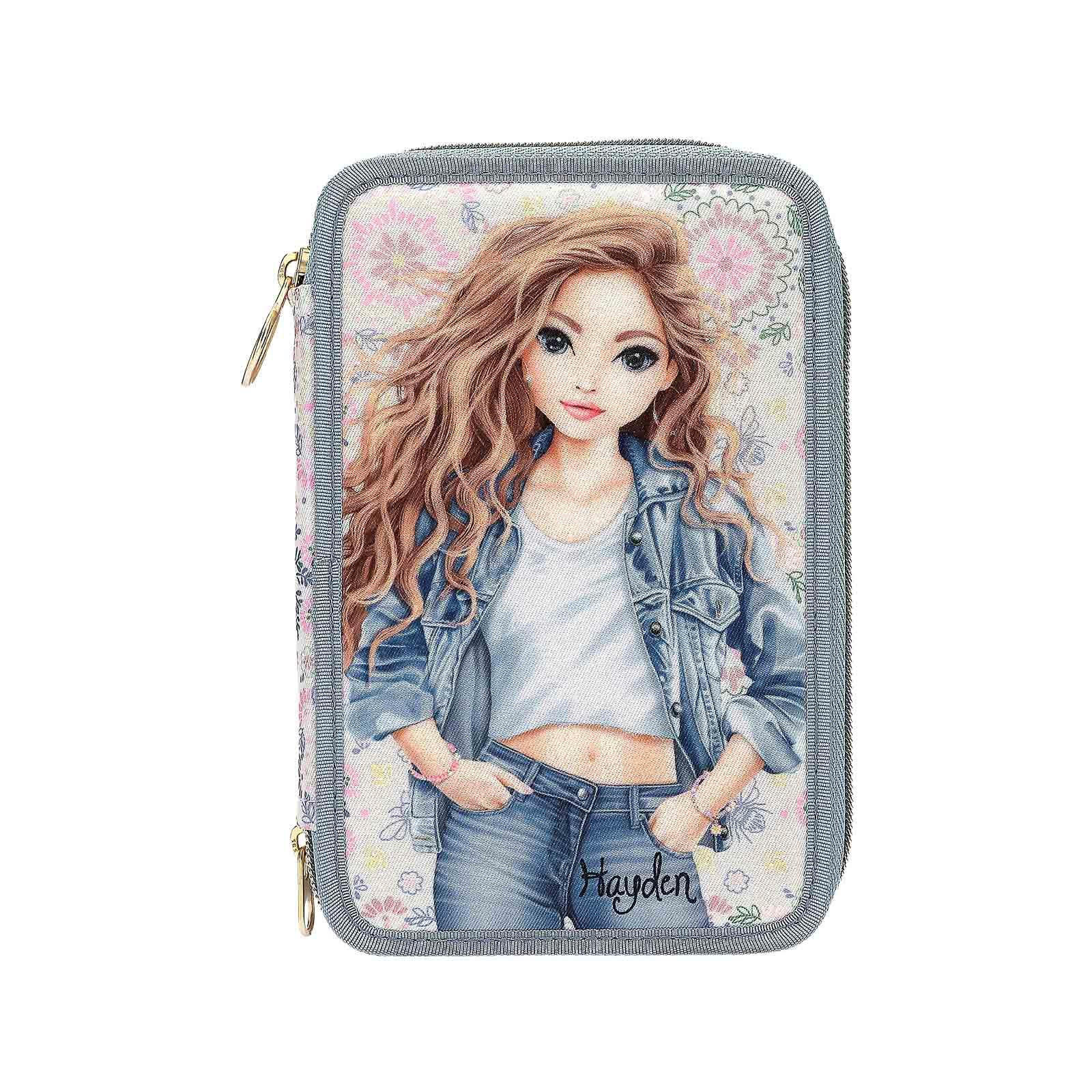 3-FACH FEDERTASCHE FESTIVAL FUN TOPModel hellblau 7,5 x 13 x 20 cm - Hellblau, Kunststoff (13/20/7.5cm) - Depesche Germany