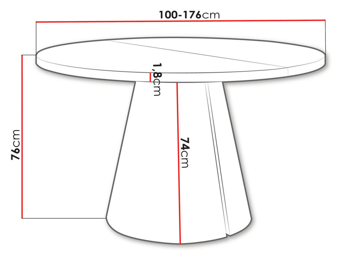 ESSTISCH Calma 100 - Hellgrau/Schwarz, Holzwerkstoff/Metall (100/100/76cm) - MIRJAN24