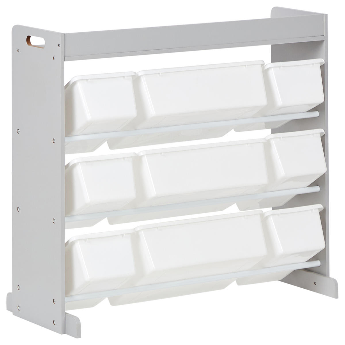 RAFT cu 9 cutii de depozitare 78 cm gri Collie - alb/gri închis, compozit lemnos (86/78/39cm) - Beliani