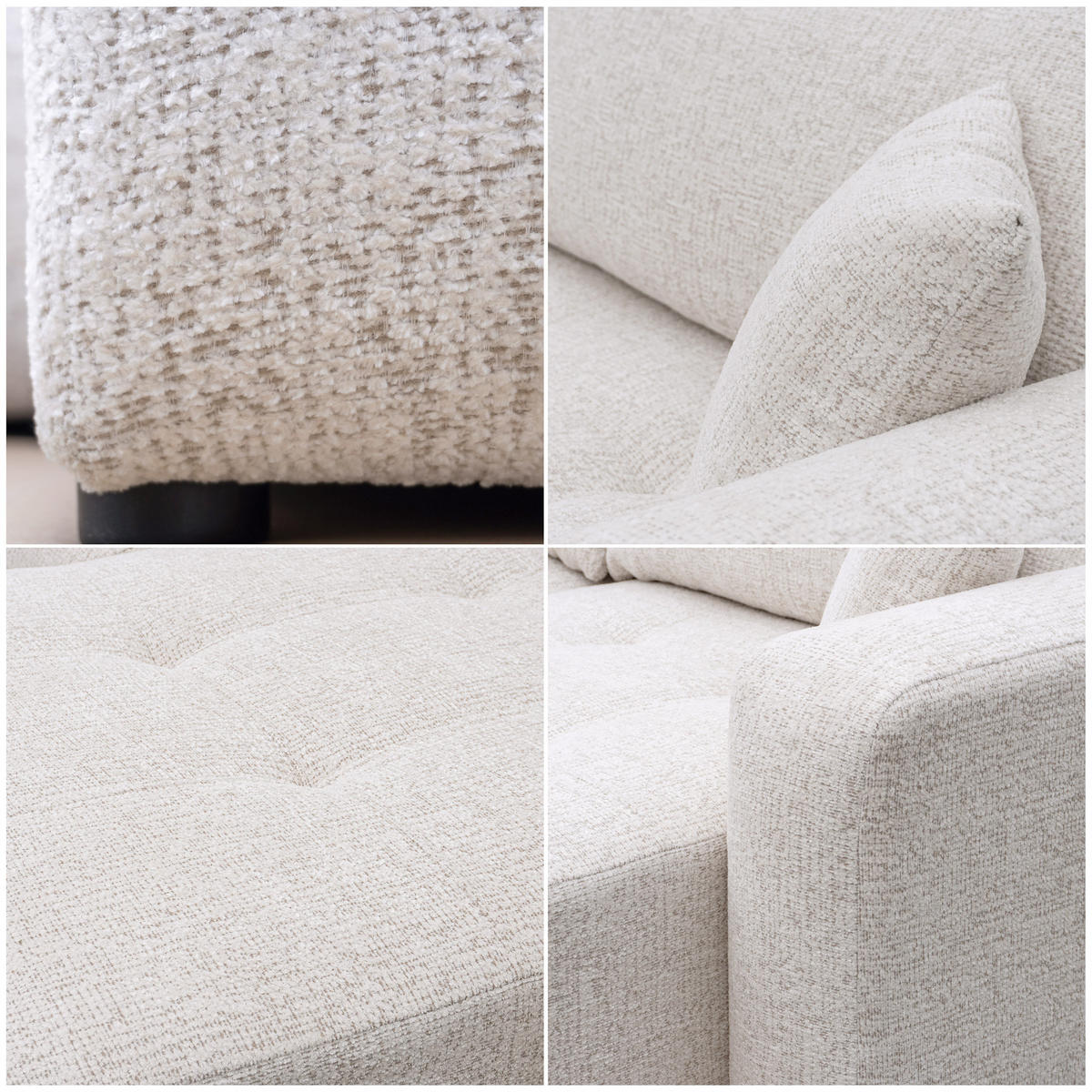 ECKSOFA PEDRO XL mit Schlaffunktion und Bettkasten Creme - Creme, Holz/Kunststoff (278/55/145cm) - Idohome