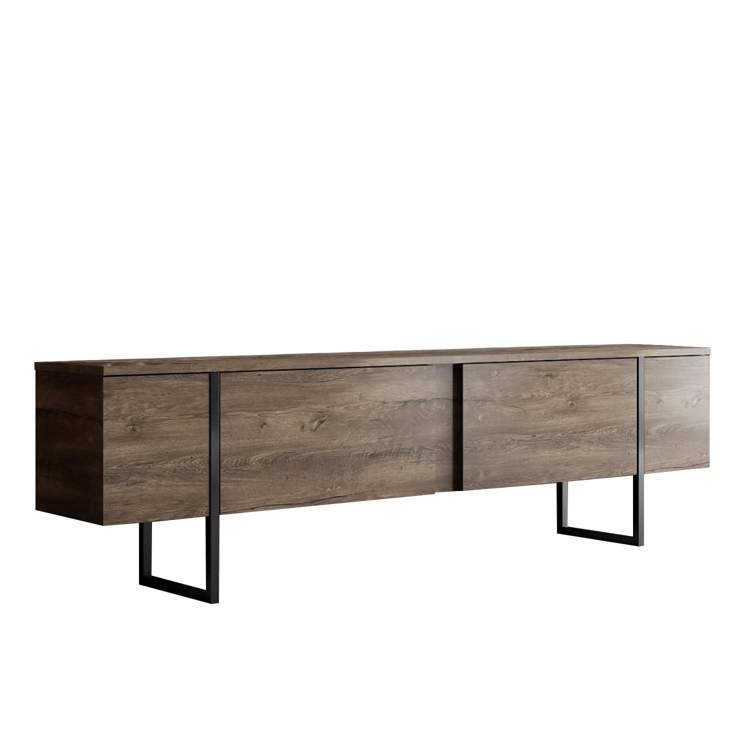 TV-MÖBEL luxe Braun - Braun, Holz (30/50/180cm) - Habitat Garten