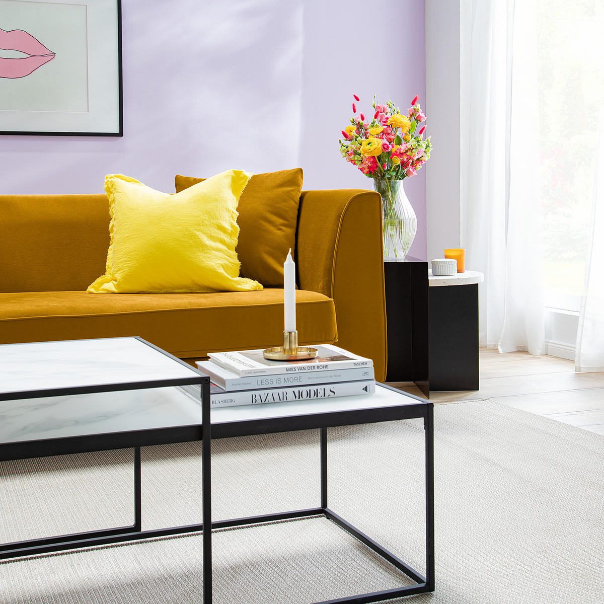 3-SITZER SOFA - Gelb, Textil (201/79/82cm) - home24