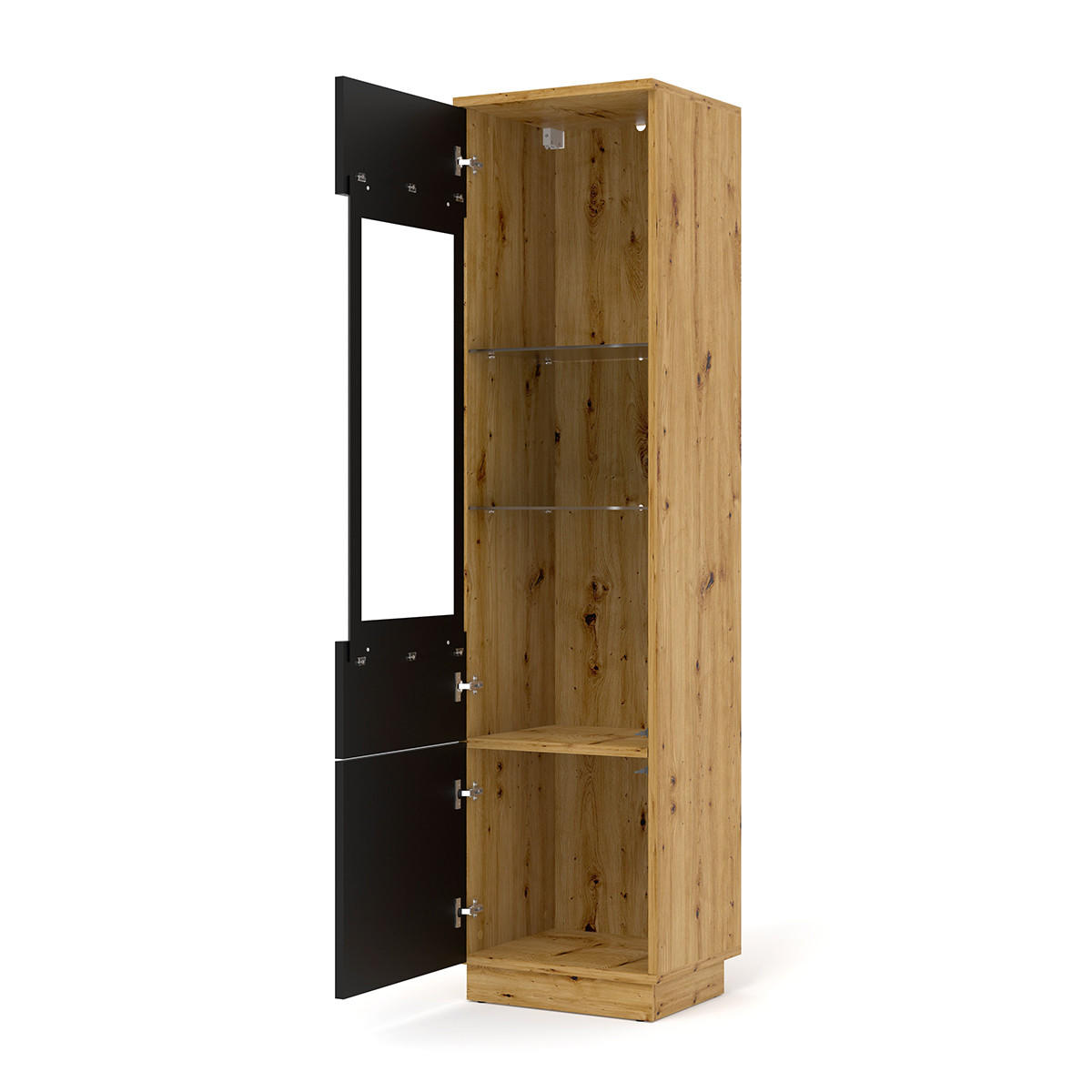 VITRÍNA Aurus Dřevo a černá - černá, kompozitní dřevo (37/143.5/33cm) - Petits-meubles