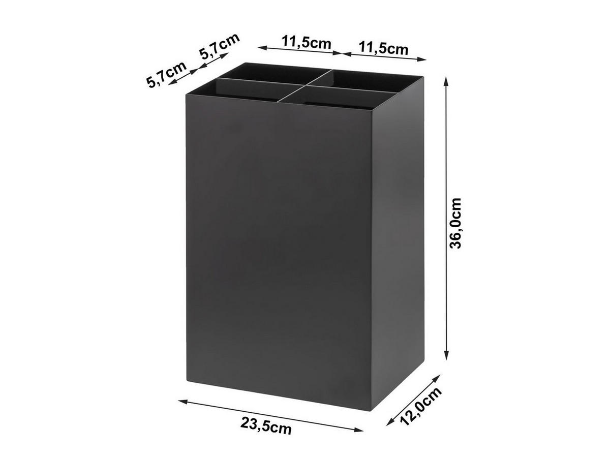 SCHIRMSTÄNDER Smart schwarz 23/36/12 cm für bis zu 8 Schirme - Schwarz, Metall (23/36/12cm) - Yamazaki