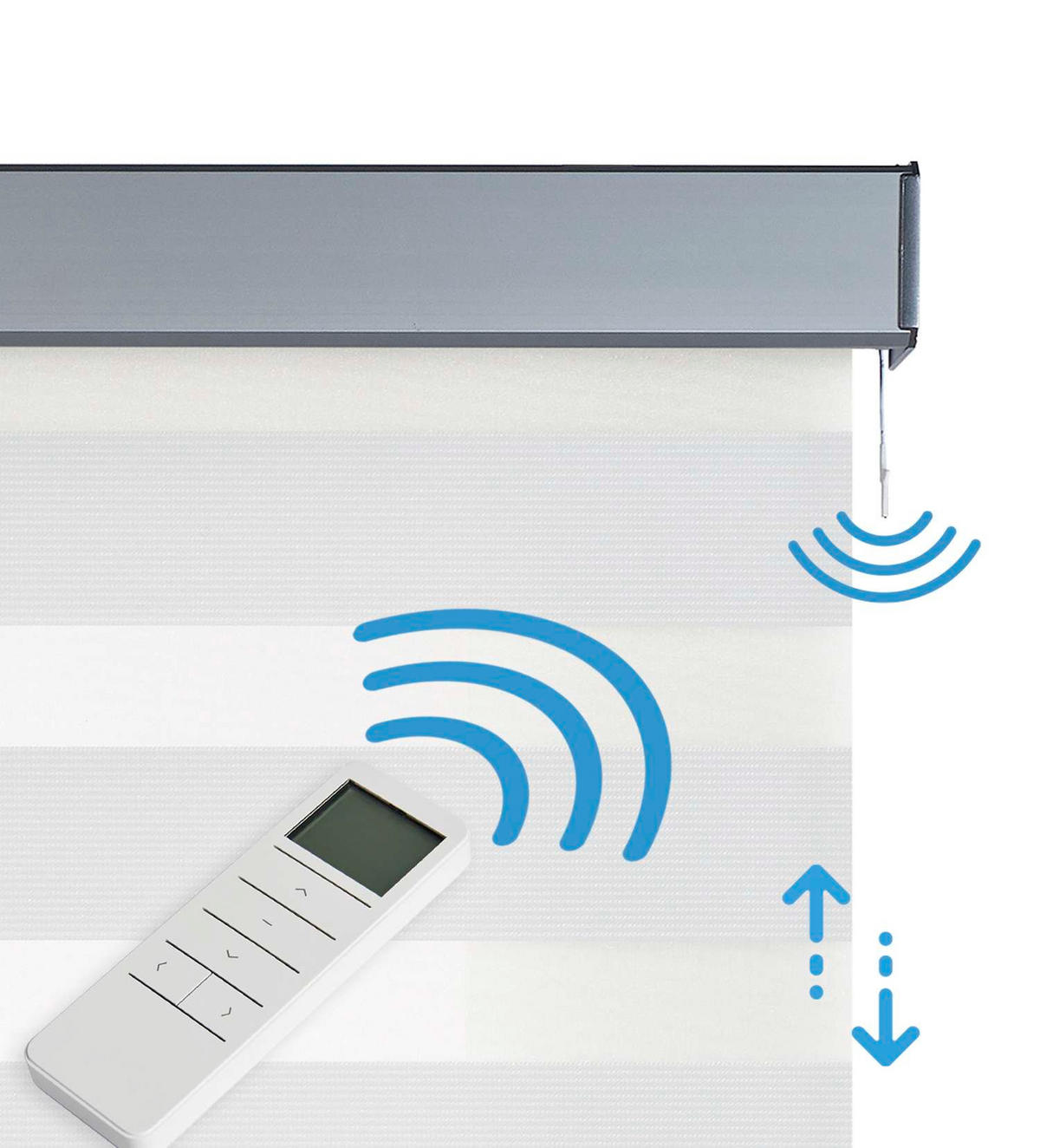 DOPPELROLLO Motorisiertes Weiß 160x250 cm - Weiß, Kunststoff (160/250cm) - STORESDECO