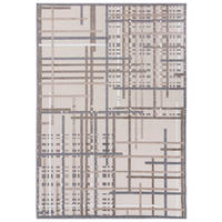 TEPPICH Outdoor Geometrisch Streifen Kurzflor Rechteckig Moderne - 120x170 cm - Creme, Textil (120/170cm) - Mazovia