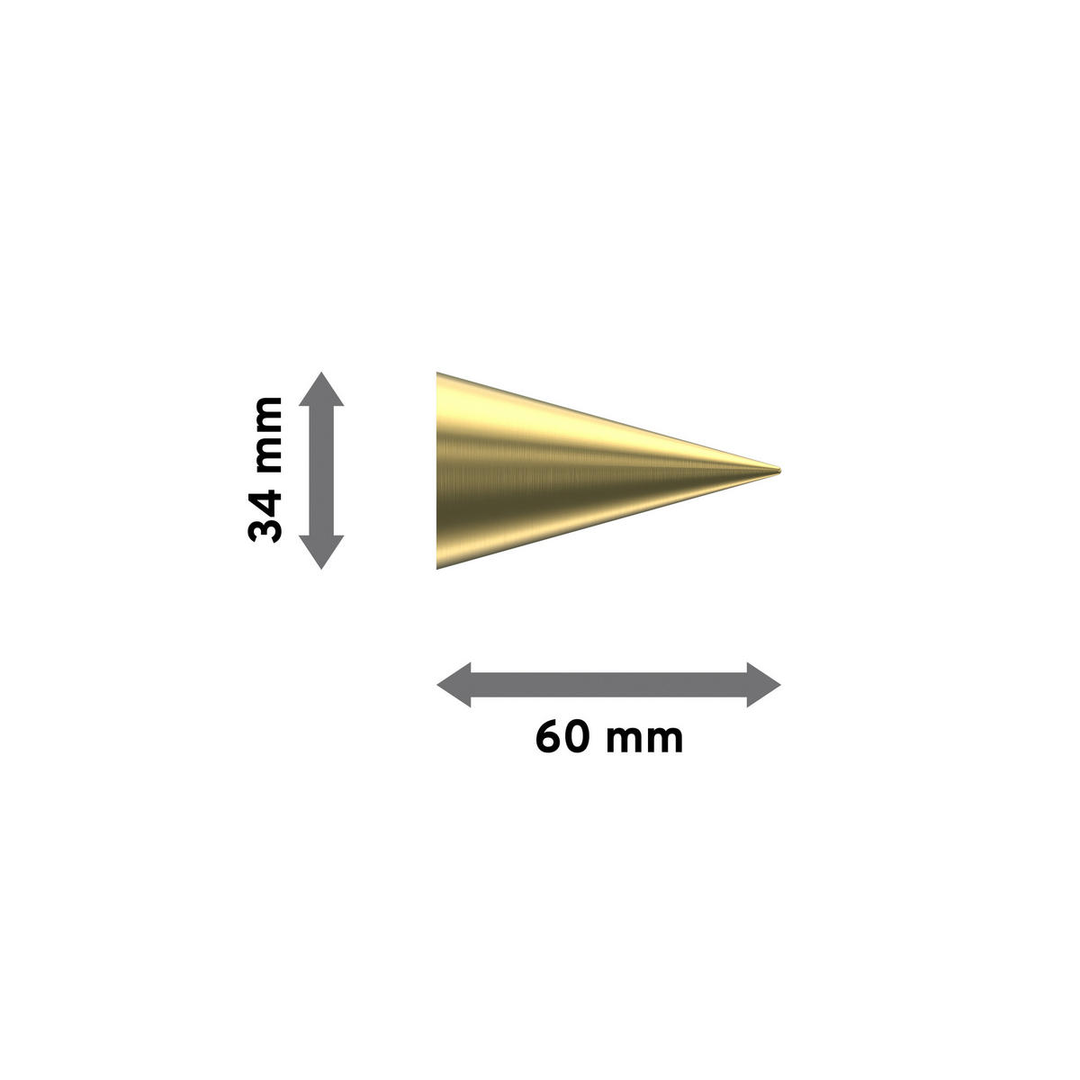 ENDSTÜCKE FÜR GARDINENSTANGEN 20 mm Ø, Savio Messing-Optik, Packung 2 Stück - Messingfarben, Metall (6/3.4/3.4cm) - INTERDECO