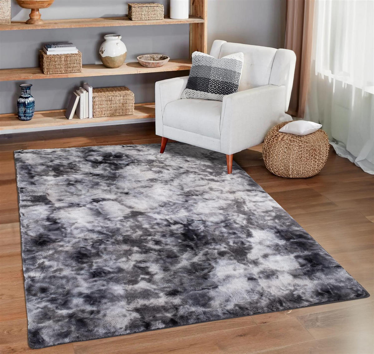 HOCHFLOR-TEPPICH Toledo 500 Anthrazit 200x290 cm - Schwarz, Textil (200/290cm) - carpet city