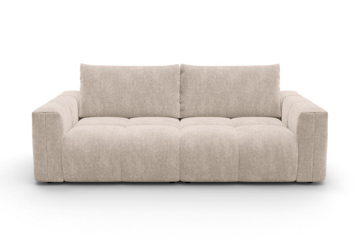 SOFA VERONA 3-Sitzer, Beige - Beige/Schwarz, Holz/Textil (224/83/110cm) - Courtois Laville