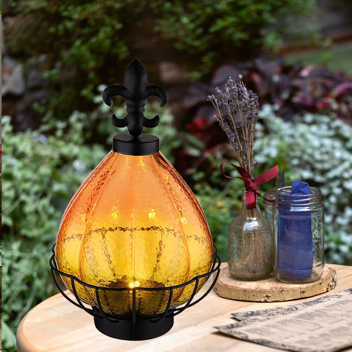 LED AUSSENLEUCHTE Metall Schwarz 2er Set - Schwarz, Glas (17/17/25cm) - Globo Lighting