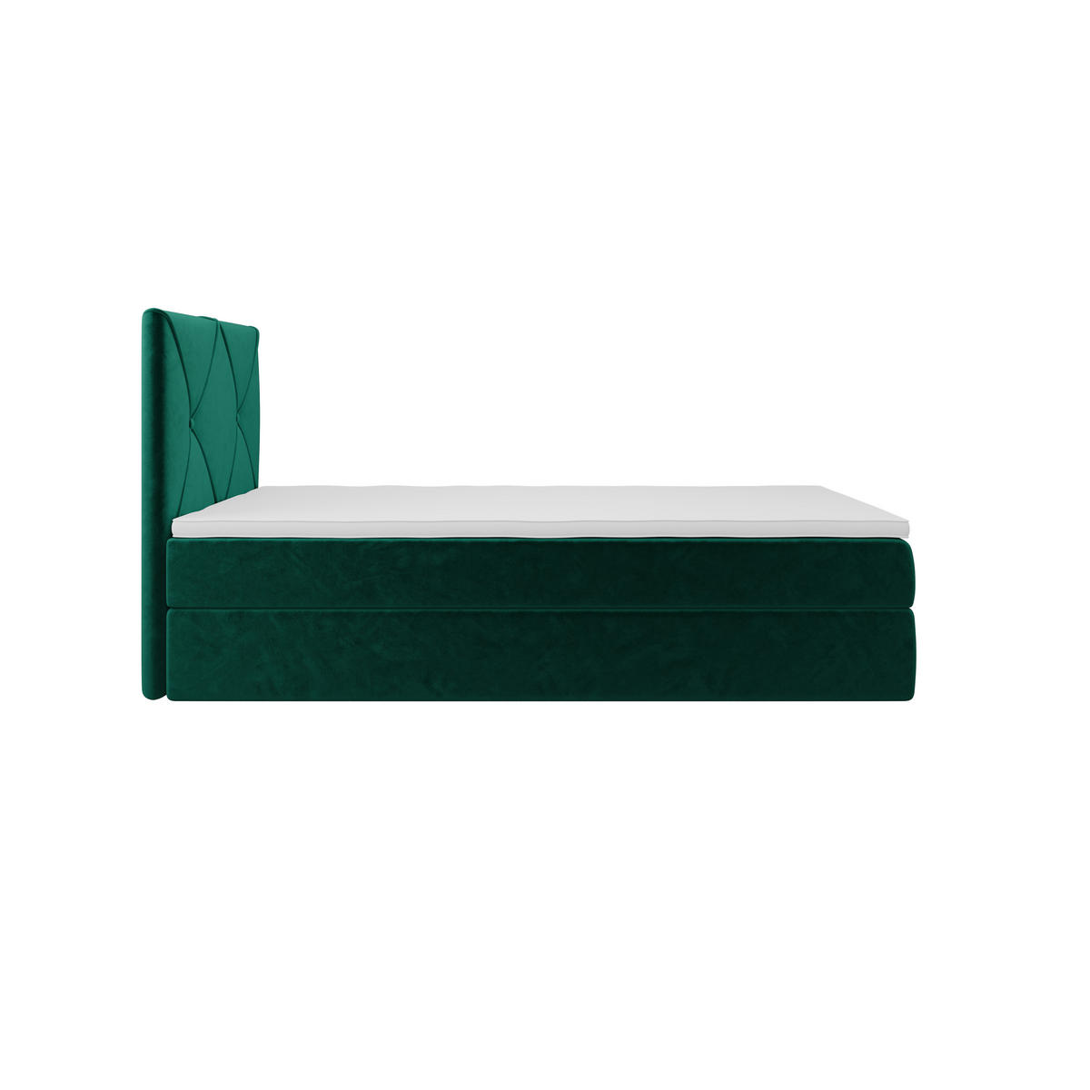 BOXBETT ALTEA 100x200 Monolith 37, mit Matratze H3, Bonell und Topper, Grün - Grün, Holz/Kunststoff (100/200cm) - Bedante