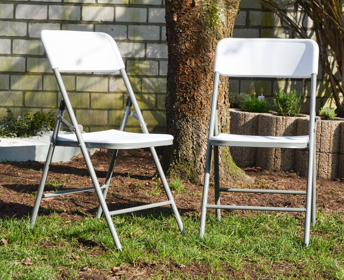 KLAPPSTÜHLE 2er Set bis 150kg 50x46x83,5 cm - Weiß, Kunststoff (50/83.5/46cm) - Amanka