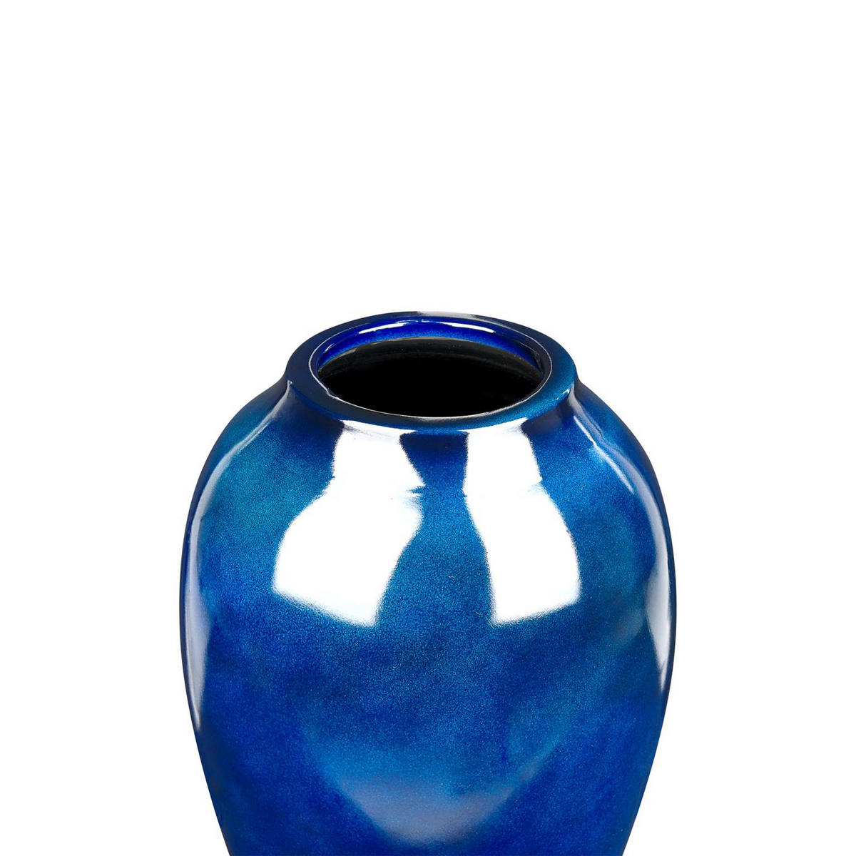 BLUMENVASE Terrakotta blau Ocana - Blau, Stein (37cm) - Beliani