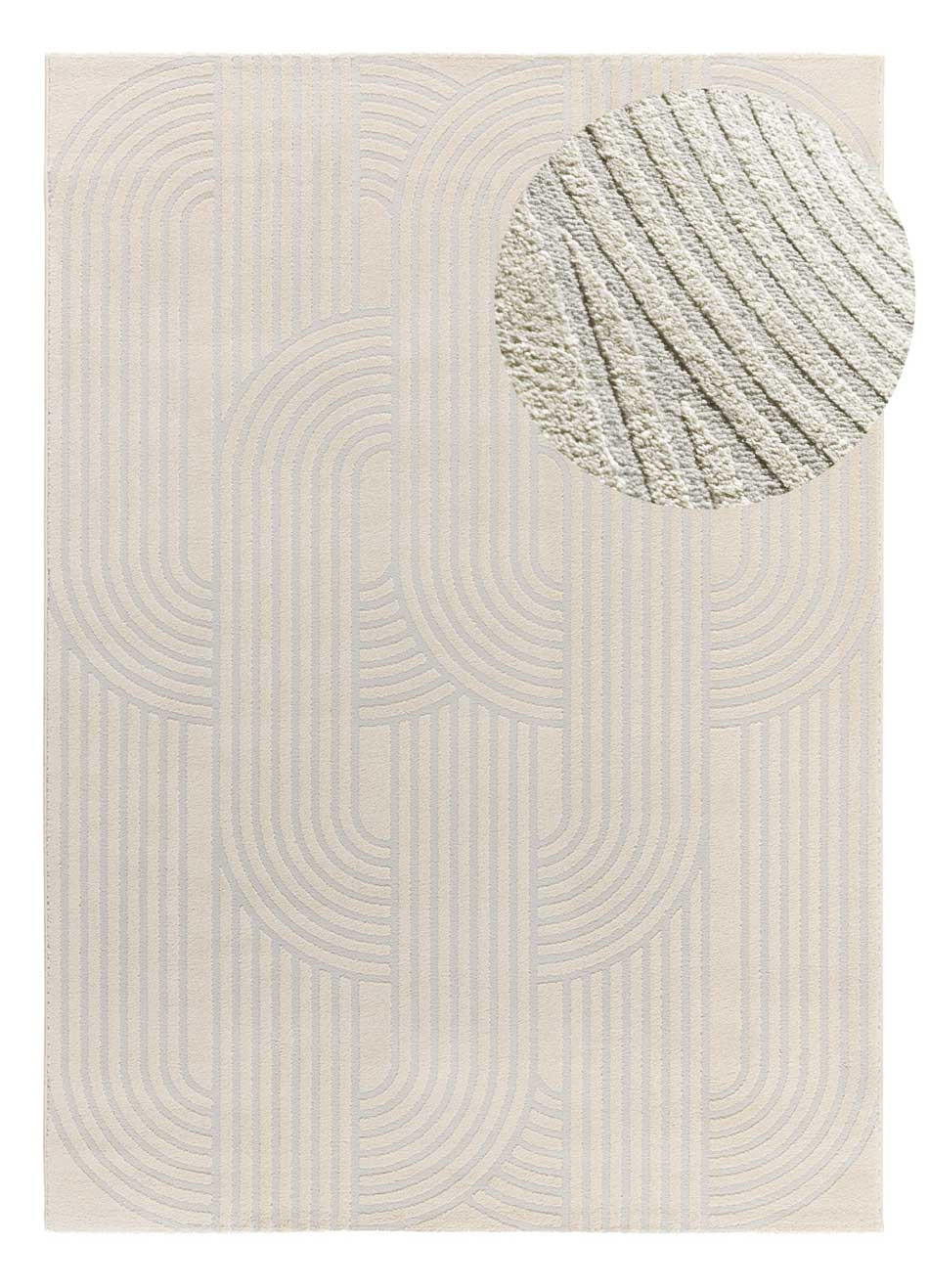 WEBTEPPICH creme Baresa 133/190 cm - Silberfarben/Creme, Naturmaterialien/Textil (133/190cm) - Atticgo