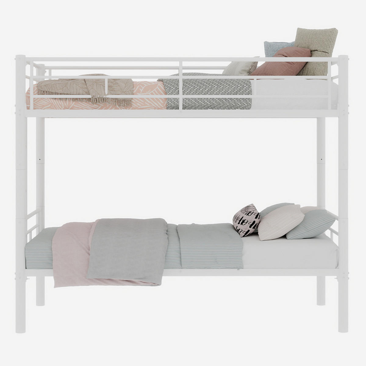 ETAGENBETT Metall Twin über Twin - Weiß, Metall (98/197cm) - ComfortXL