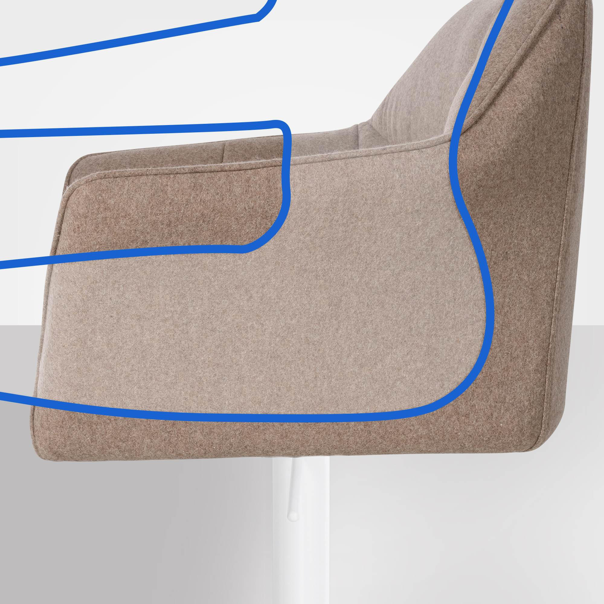 BARHOCKER Filz Taupe - Taupe/Weiß, Textil/Metall (64/88/45cm) - CLP