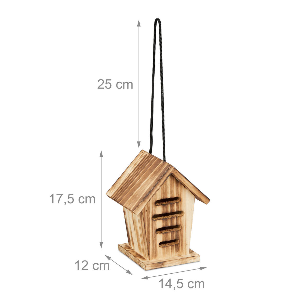 2XMARIENKÄFERHAUS - Hellbraun, Holz (14.5/17.5/12cm) - Relaxdays