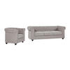 SOFA 3-Sitzer & Sessel - Stoff - Grau - CHESTERFIELD - Grau, Textil (205/72/88cm) - Vente-Unique