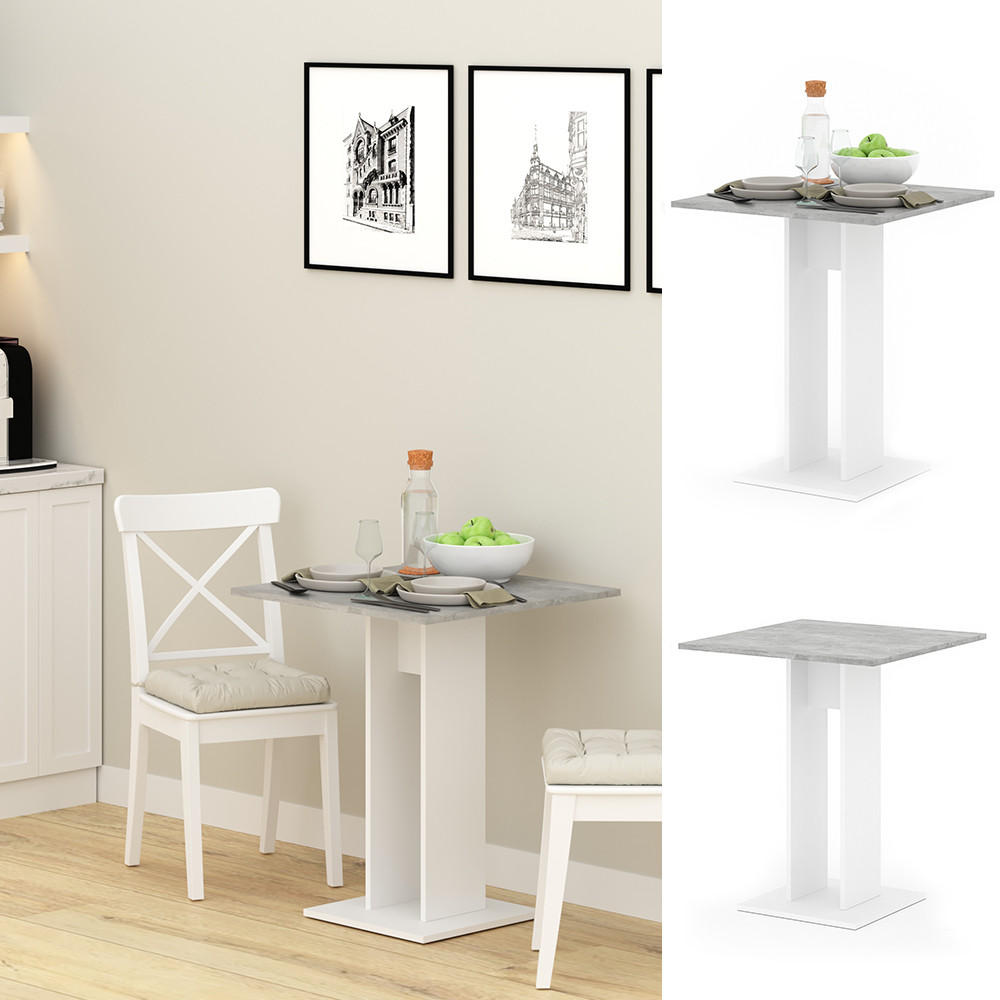 ESSTISCH Repose Beton 65 x 65 cm - Schieferfarben, Holzwerkstoff (65/65/78cm) - Vicco