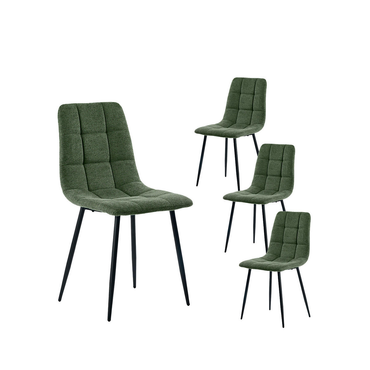 ESSZIMMERSTUHL Ailan Grün 43 cm x 88 cm 4er-Set - Grün, Textil (43/88/56cm) - Klast Home