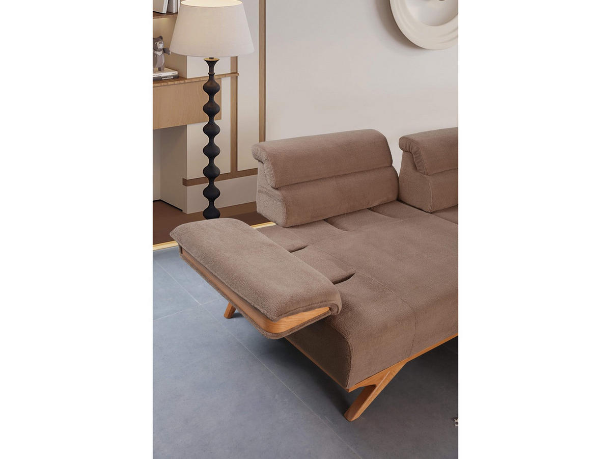 2-SITZER Sofa GRANDE, Braun - Braun, Holz/Textil (185/85/103cm)