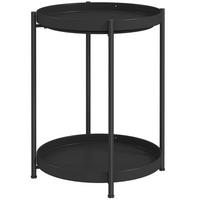ODKLÁDACÍ stolek 44/44/56 cm černý z oceli se dvěma policemi - černá, kov (44/44/56cm) - OKWISH