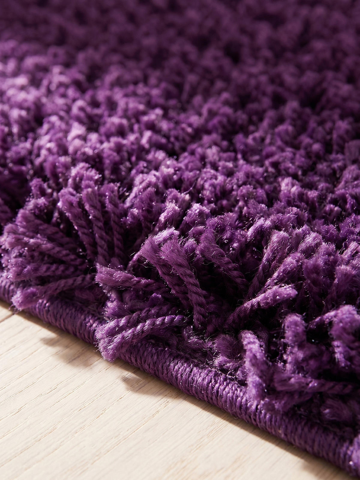 TEPPICH Hochflor Unifarben Polypropylen Wohnzimmer Shaggy Violett Läufer 80x250 - Lila, Textil (250/80cm) - KADIMA DESIGN