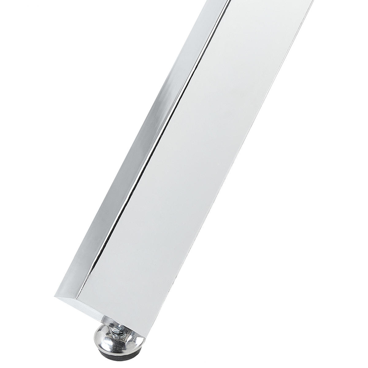 MASĂ DE BUCĂTĂRIE cu runder blat din sticlă argintie 110 cm Butler - argintiu, metal (90/110/73cm) - Beliani