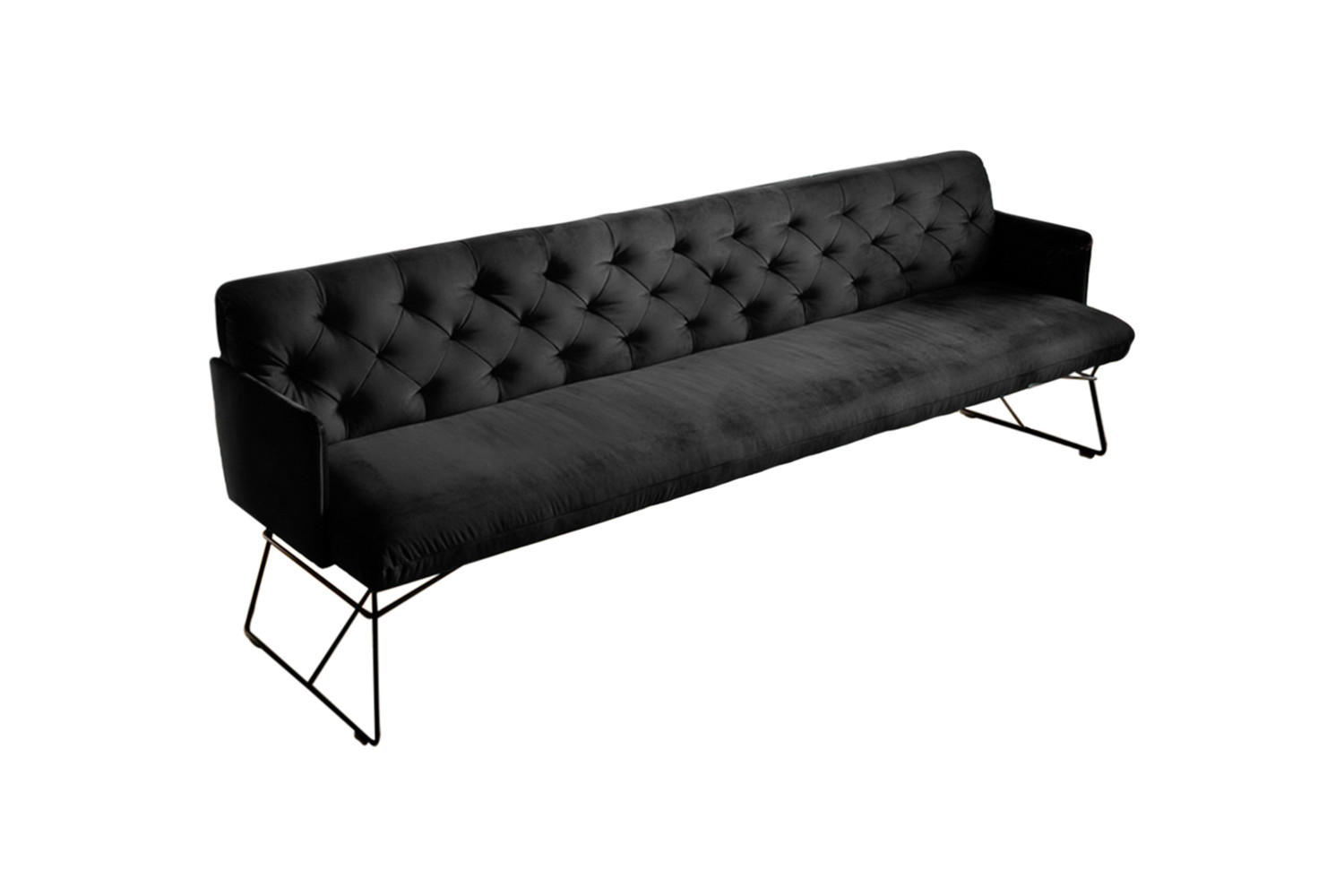 ESSZIMMERBANK CHARME Schwarz Velvet - Schwarz, Textil (206/85/68cm) - KAWOLA