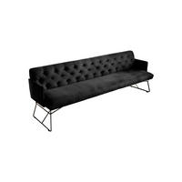 ESSZIMMERBANK CHARME Schwarz Velvet - Schwarz, Textil (206/85/68cm) - KAWOLA