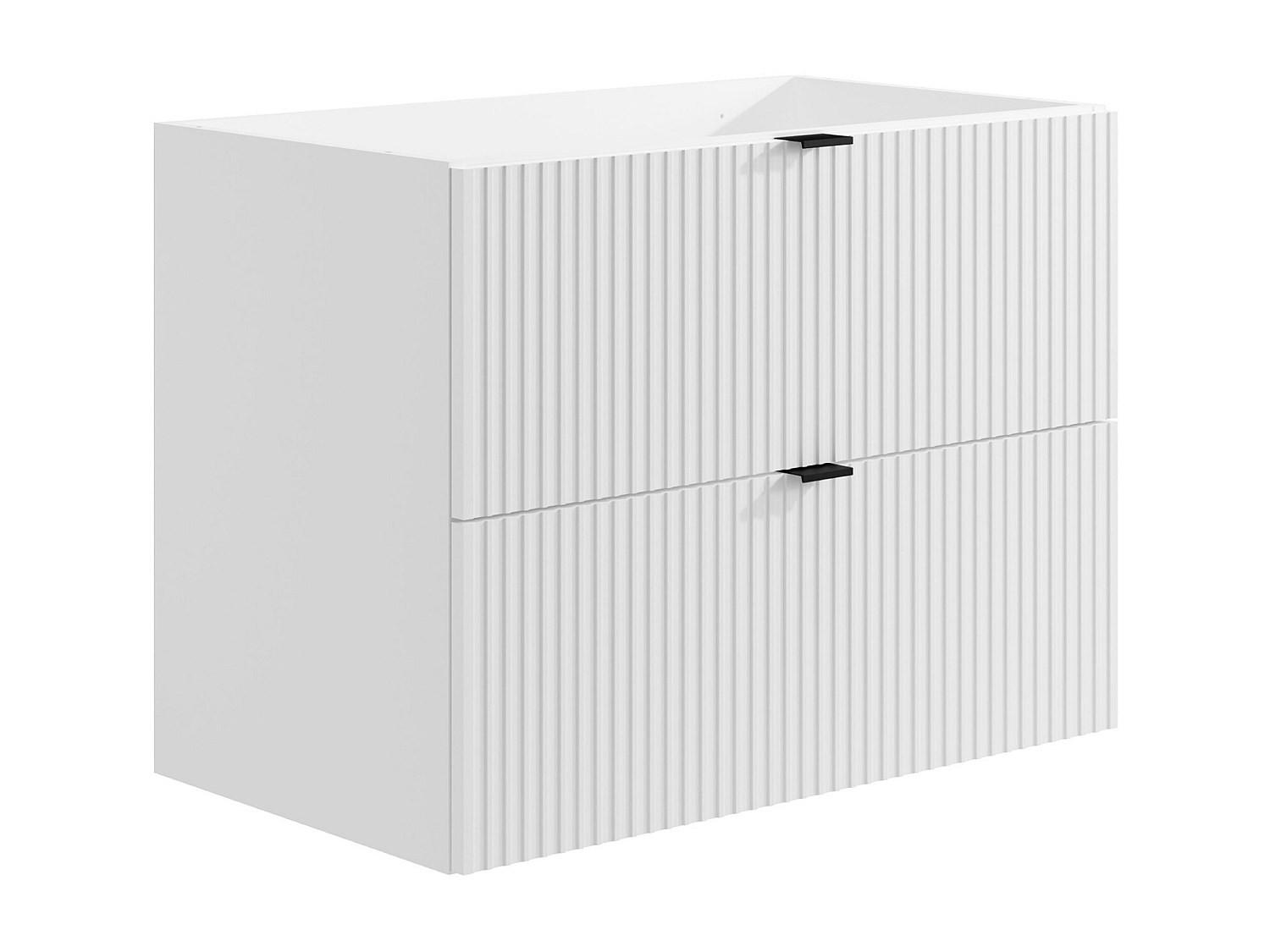 WASCHBECKENUNTERSCHRANK - 80cm x 47cm - MDF - weiß - ZEVINI - Weiß, Holz (80/60/47cm) - Vente-Unique