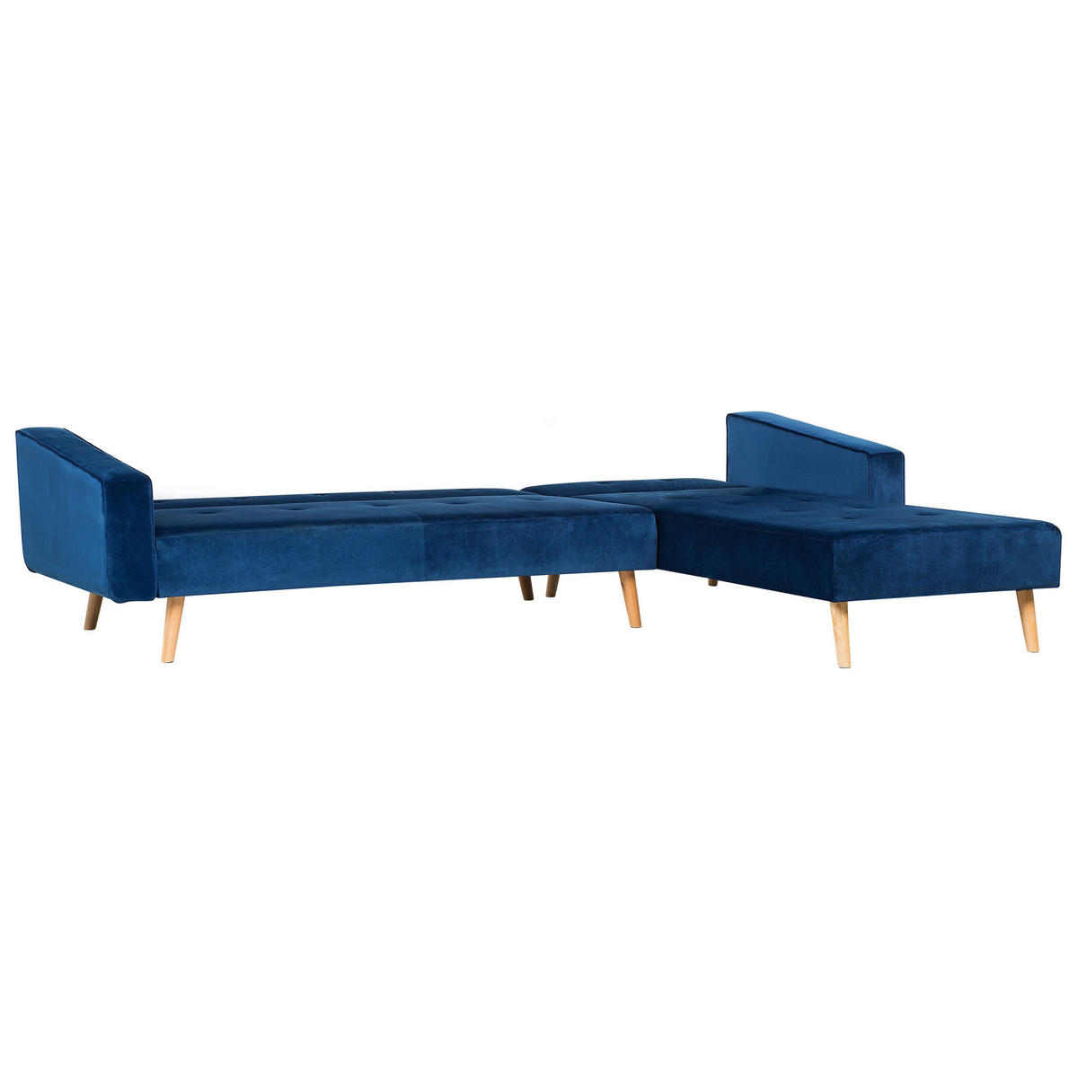 ECKSOFA Samtstoff Blau Vadso - Hellblau, Textil (303/98cm) - Beliani