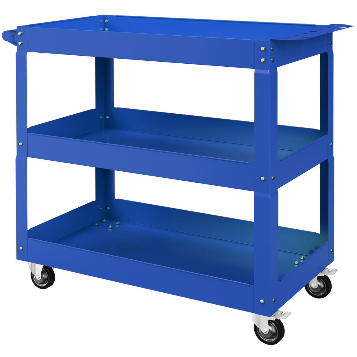 WERKSTATTWAGEN DE-18498 3 Etagen, 150 kg Tragfähigkeit Blau - Blau, Metall (35.3/76/83cm) - ComfortXL